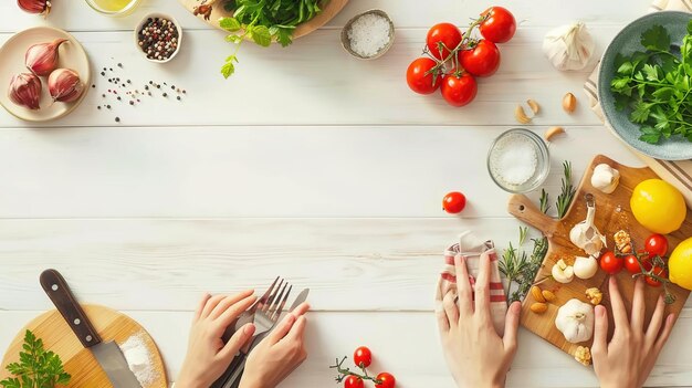 Świeże składniki i przygotowanie potrawy